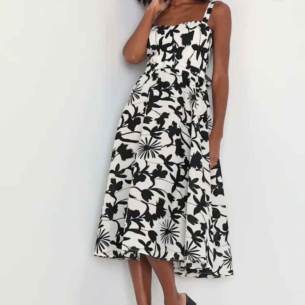 Lulus Black and White Floral Dress